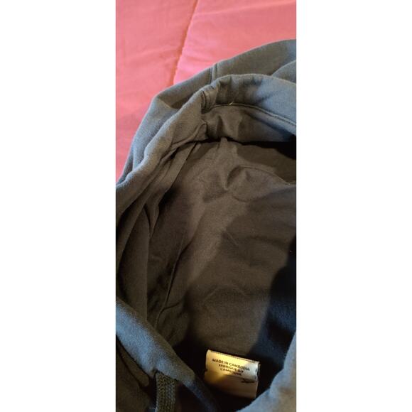 Mens Unisex Nike Embroidered Hoodie Sz M Navy Blue Hood Sweatshirt Pullover Gym - Picture 5 of 11